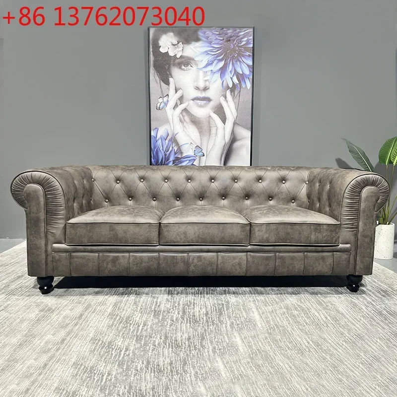 

Light luxury American fabric small apartment bed and breakfast sofa straight row modern furniture