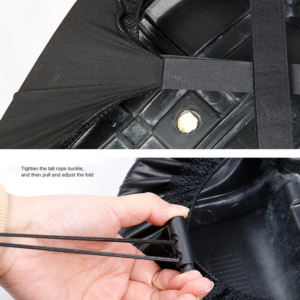 ผ้าคลุมเบาะรถจักรยานยนต์กันฝน ผ้าคลุมเบาะสกู๊ตเตอร์พร้อมเชือกผูก ผ้าคลุมเบาะจักรยาน อุปกรณ์ปั่นจักรยานกลางแจ้ง