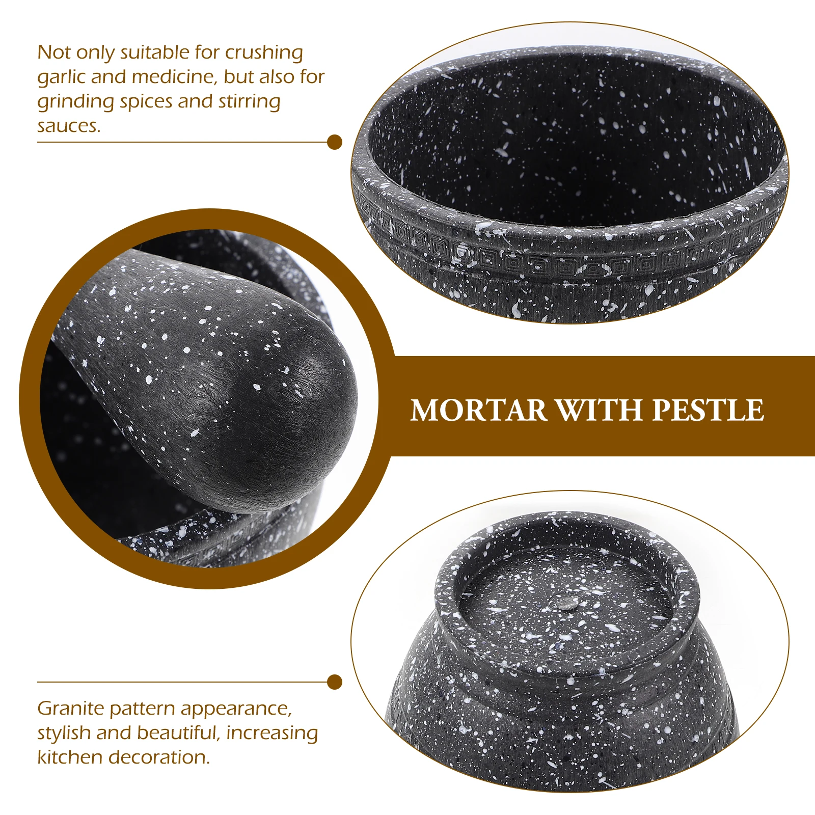 

1 Set Garlic Crusher For Kitchen Large Capacity Spice Grinding Bowl Household Pestle Manual Masher Multi-Function Crushing Tool