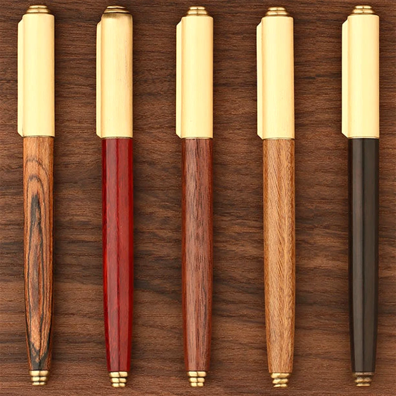 

Moonman Derrick Brass Red Solid Wood Fountain Pen EF 0.38MM Writing Ink Pen Adult Red Wooden Student Writing Practice Writing