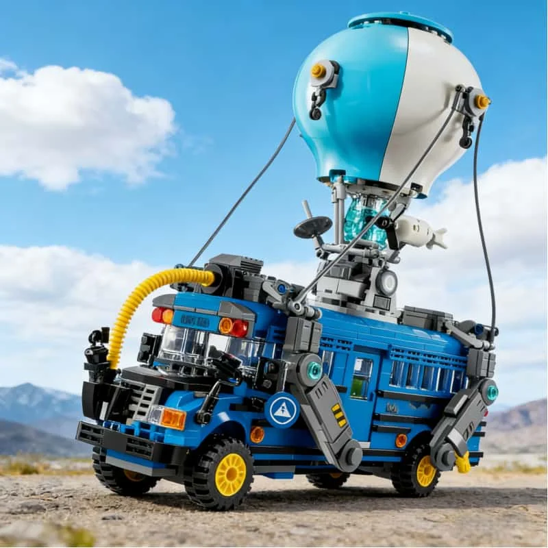 

954 Particles new driving battle bus creative building block model set suitable for adult Christmas birthday gifts