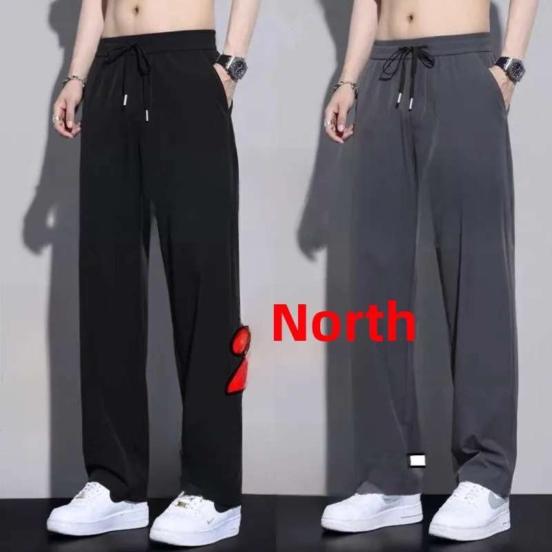 

Summer New Faion Ice Silk Straight Leg Casual Sports Pants Working out Cool Qui Dry Wear Resistant Loose Elastic Waist Lo...