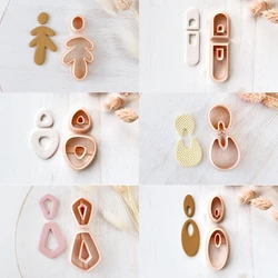 2Pcs/Set Simplism Style Polymer Clay Earring Cutter Clay Cutter Abstract Shape Clay Cutting Molds Dangle earring cutters