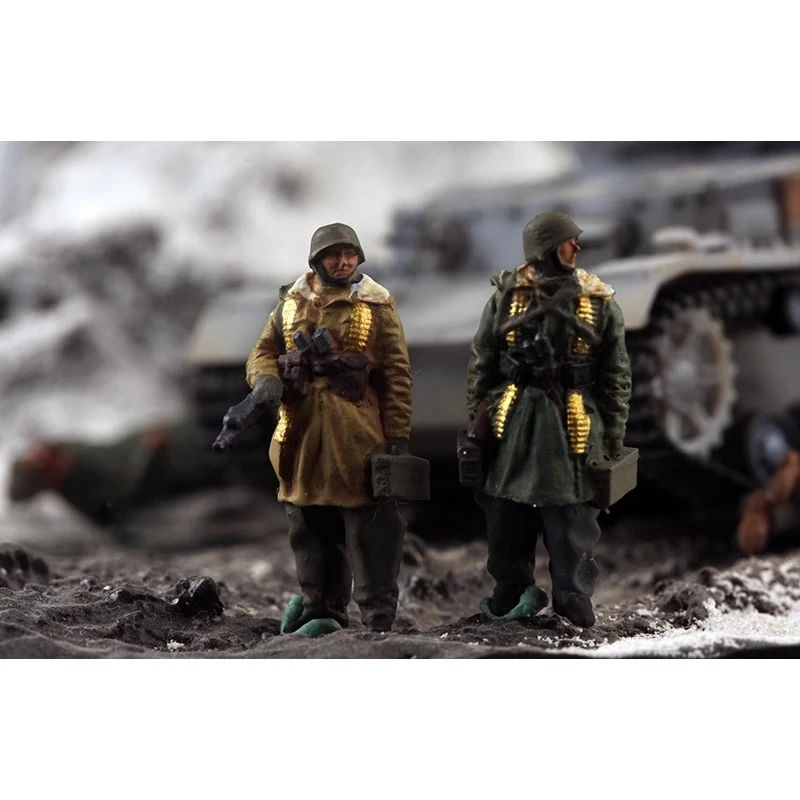 1/72 Deutsche Armee Winter 2 Figuren Kharkov 1943 Männlicher Soldat Dekoration Display Spielzeug Sammlungen Geschenk Sence Modell