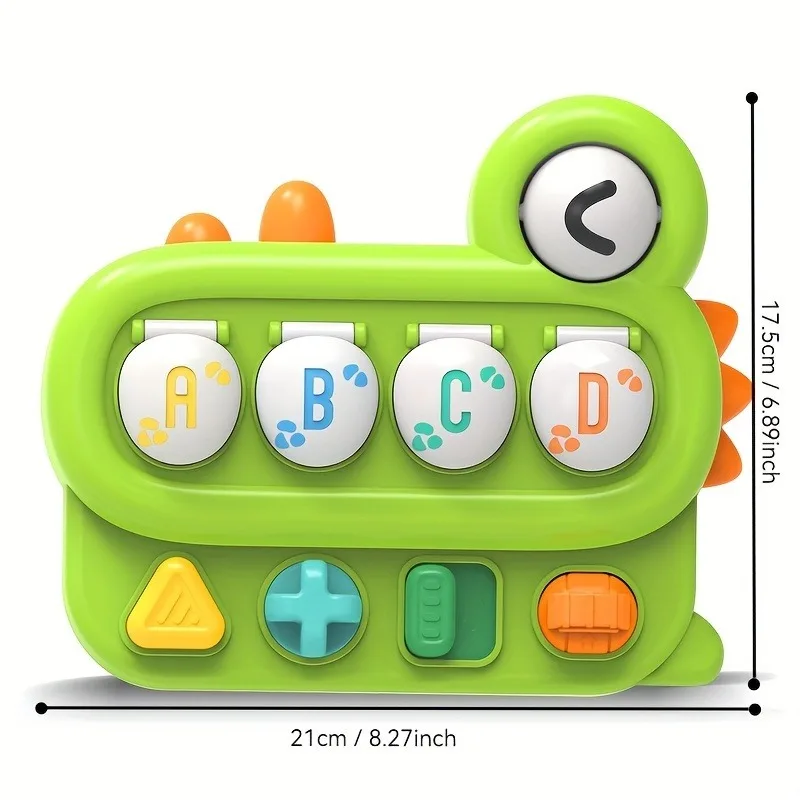 11個入り恐竜ポッププッシュトイ、モンテッソーリ感覚玩具、子供向け、早期学習カラー＆文字認識