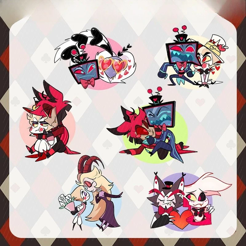 LLavero de The Inn of Hell para amantes, llavero para mujer Vox Valentino, colgante acrílico de cáscara de polvo de Ángel, regalo para niña Charlie Cos