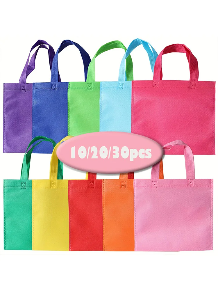 10/20/30pcs Regenboog Niet-geweven Tote Herbruikbare Geschenkzakjes Party Favor Bags voor Verjaardagsfeestje Valentijn Goodie Bags Winkelen Leveranties - afbeelding 2