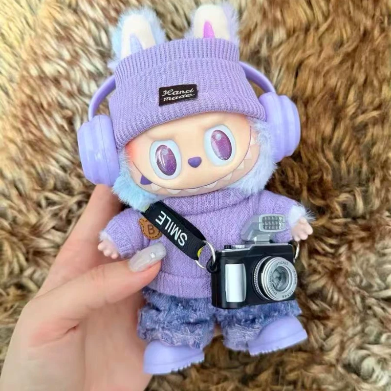 人形セーターパンツ靴セットラブブー服 17 センチメートル人形アクセサリー、女の子のためのおもちゃ、クリスマスフェスティバル誕生日プレゼント