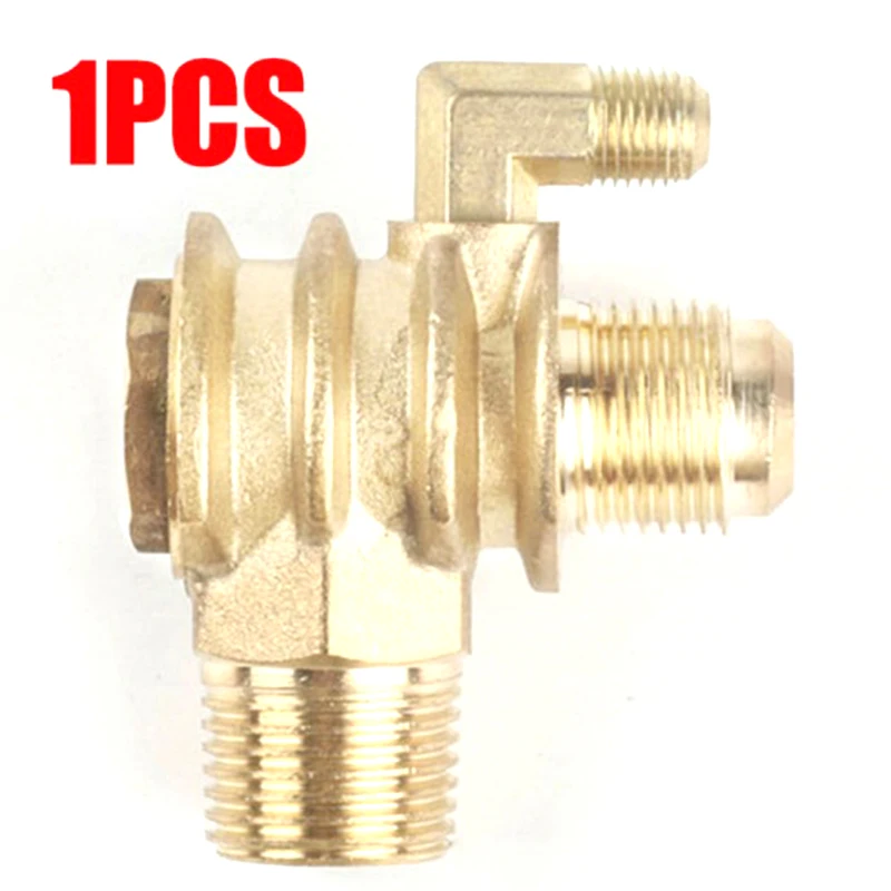 1pcs 3-Port Check Valve Brass Male-Threaded For Compressor Small Air Pump Oil Free Machine Piston Type Direct Connection Parts