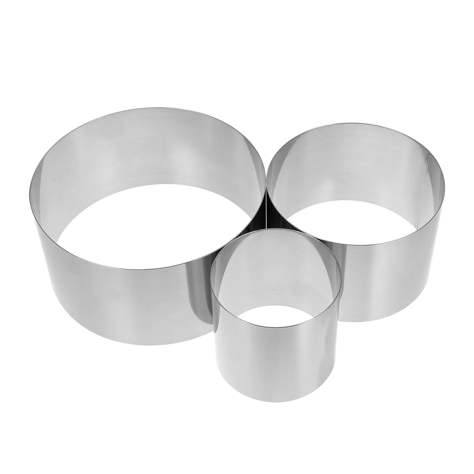 

3pcs Stainless Steel Mold 10cm Height Round Mousse Ring Bakeware Tool Cake Baking Pastry Decor Circle Cookie Ring Stainless