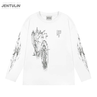 Oversized Men's Clothing Streetwear Atrium Print Autumn Hip Hop Korean Mea Maxima Culpa Long Sleeve Y2k Tops Graphic Tshirt Goth