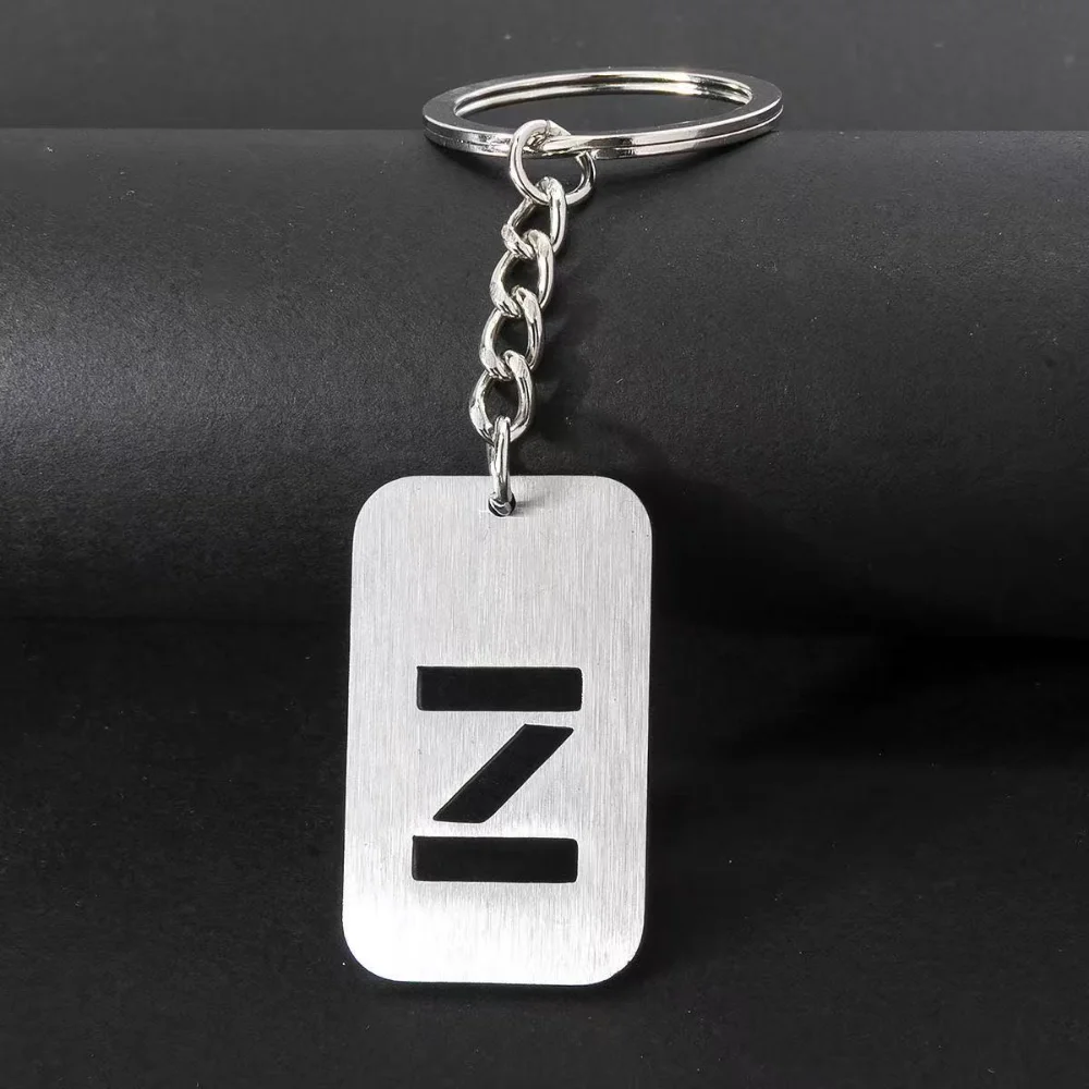 26 Initialen Buchstaben Ausgehöhlter Metall-Schlüsselanhänger Edelstahl-Anhänger Schlüsselring Schnalle Geldbörse Auto Hip-Hop Street Accessoires Geschenke – Detail 5