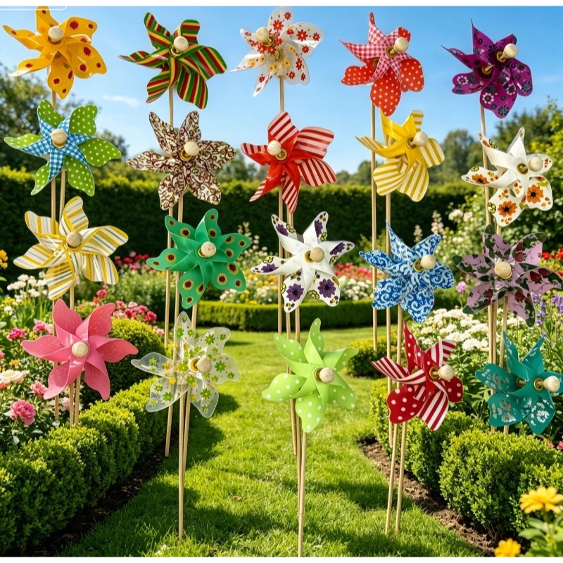 20/40/60pcs Mini Windmills Random Colors for Courtyards and Gardens Wind-Powered Rotating Decorations Small Outdoor Party Gifts