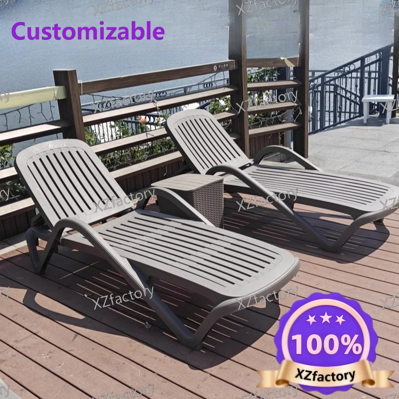 Factory Direct 2026 Top RatedCourtyard Hotel Baths  Beach  Plastic  Pool Loungers Beach Chairs Outdoor Pool Loungers