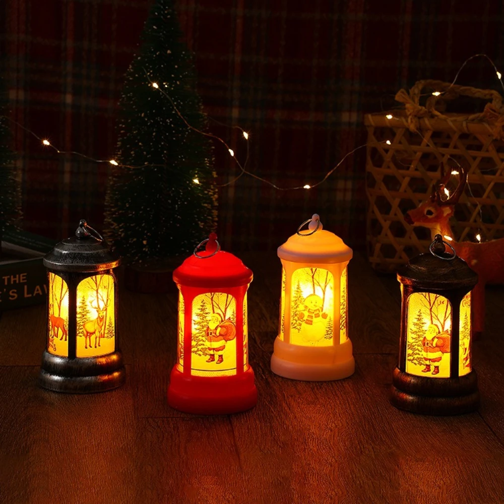 Christmas Decor Retro Mailboxes Small Wind Lights with Button Strips Electronic LED Christmas Night Lights Window Display Gifts
