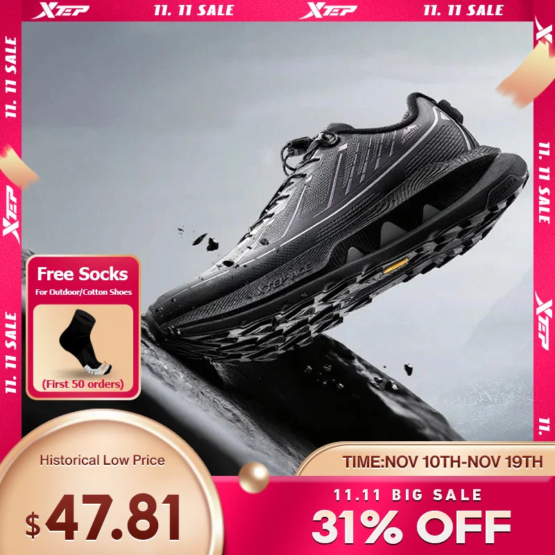 

Xtep Kunlun 2.0 Hiking shoes for Men 2025 Spring Anti-slip Wrapping Rebound Cushioning Lightweight Outdoor Sneakers 975119170009