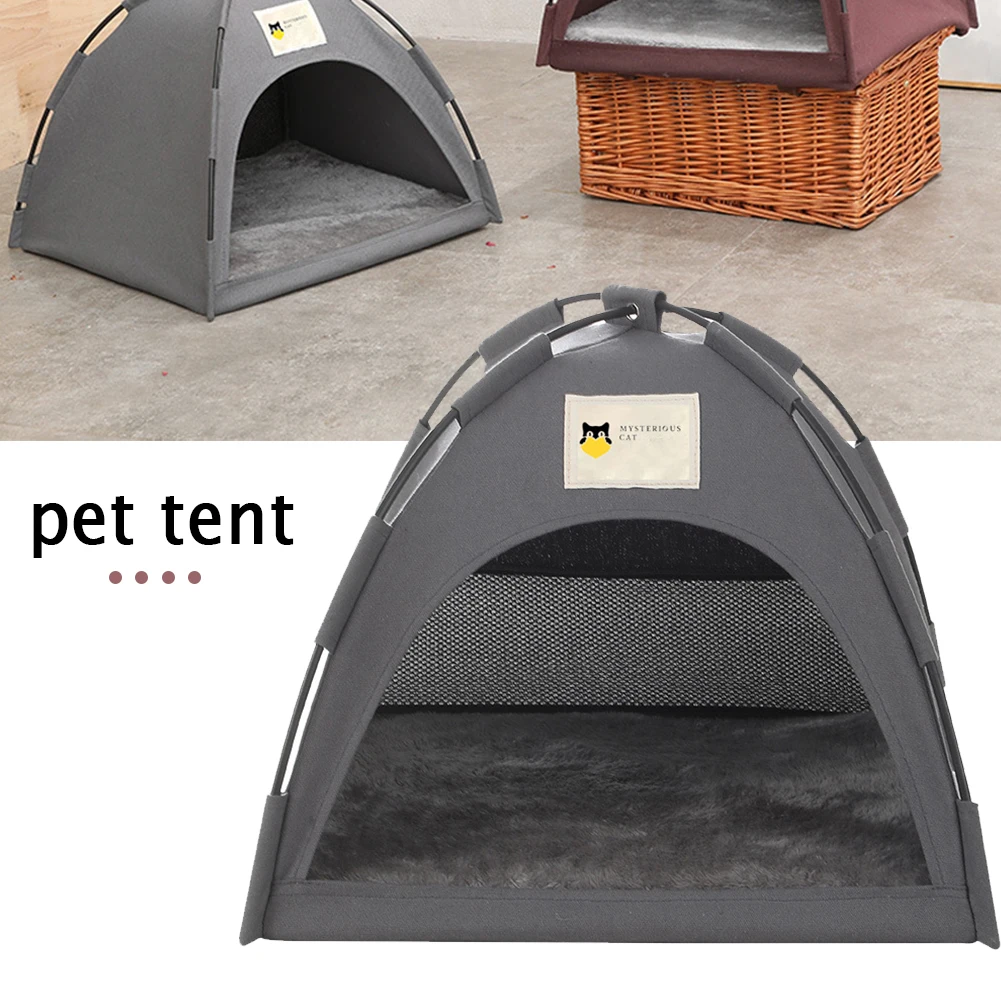 

Detachable Pet Tent with Cushion Washable Comforable Cat Dog Teepee House Soft Cat Bed Pet Summer Cave LBShipping