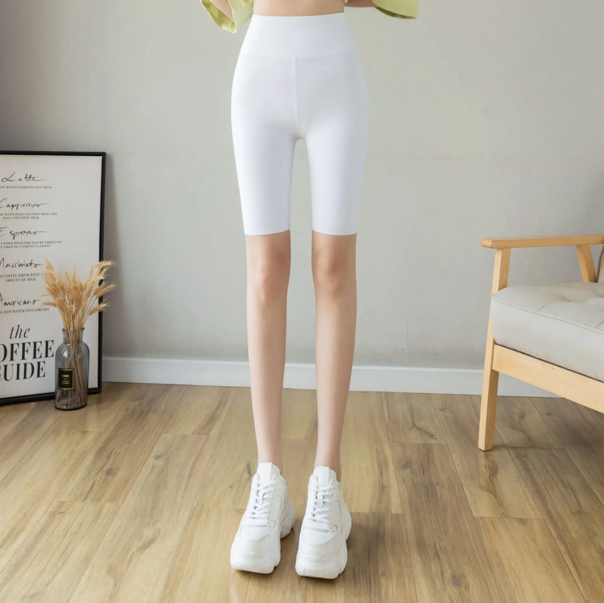 Nieuwe Klein Blue Vijfkwart arkskin dames yogabroek hoge taille afslanken heup tillen fietsen orts lente