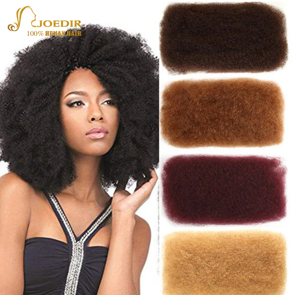 Joedir brasileiro remy cabelo afro kinky encaracolado em massa cabelo humano para trança dreadlocks extensões de cabelo crochê trança cabelo qvr