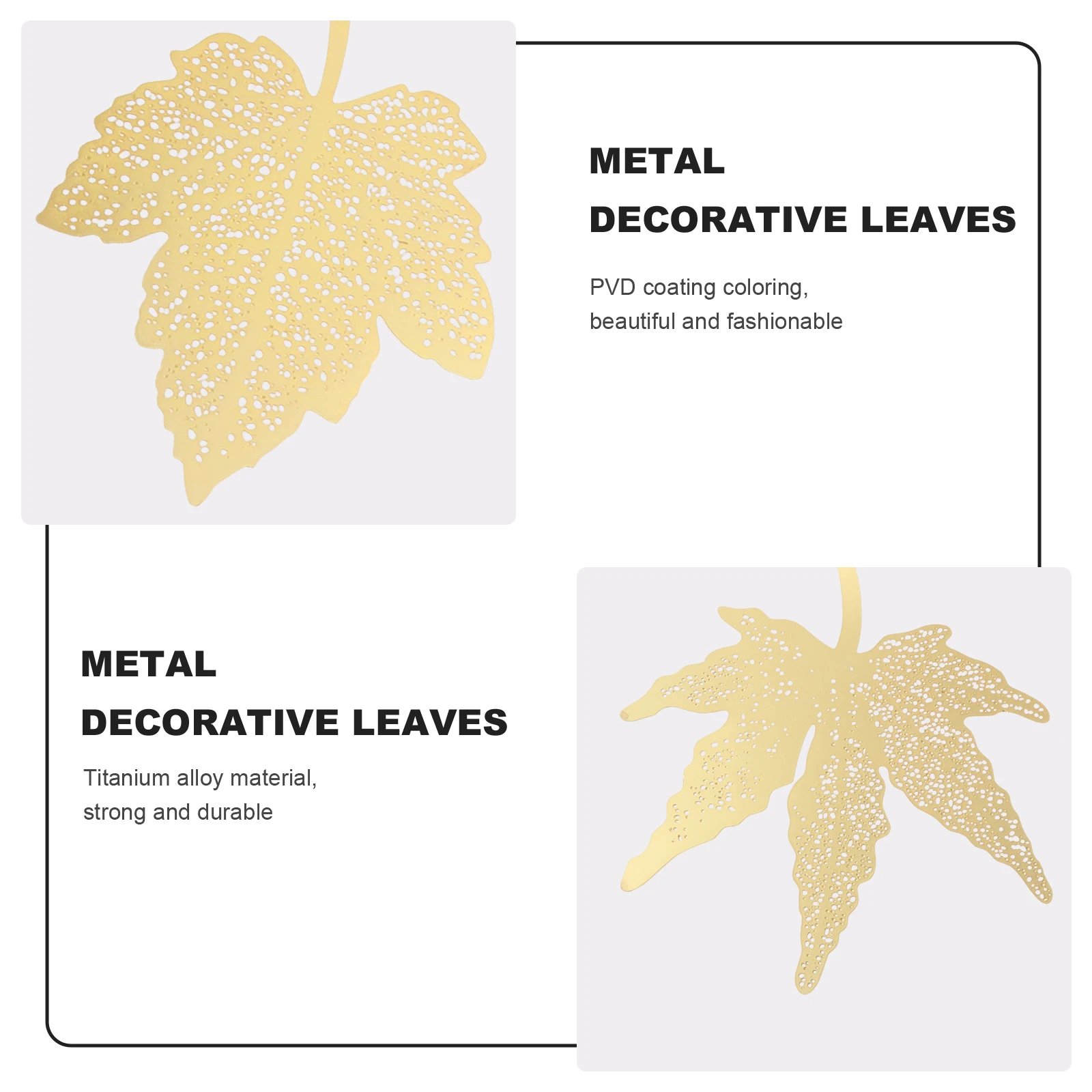 

14Pcs Christmas Tree Pendant Metal Maple Leaves Decor Hanging Adornment Elegant Craftsmanship Home Wall Door Fireplace