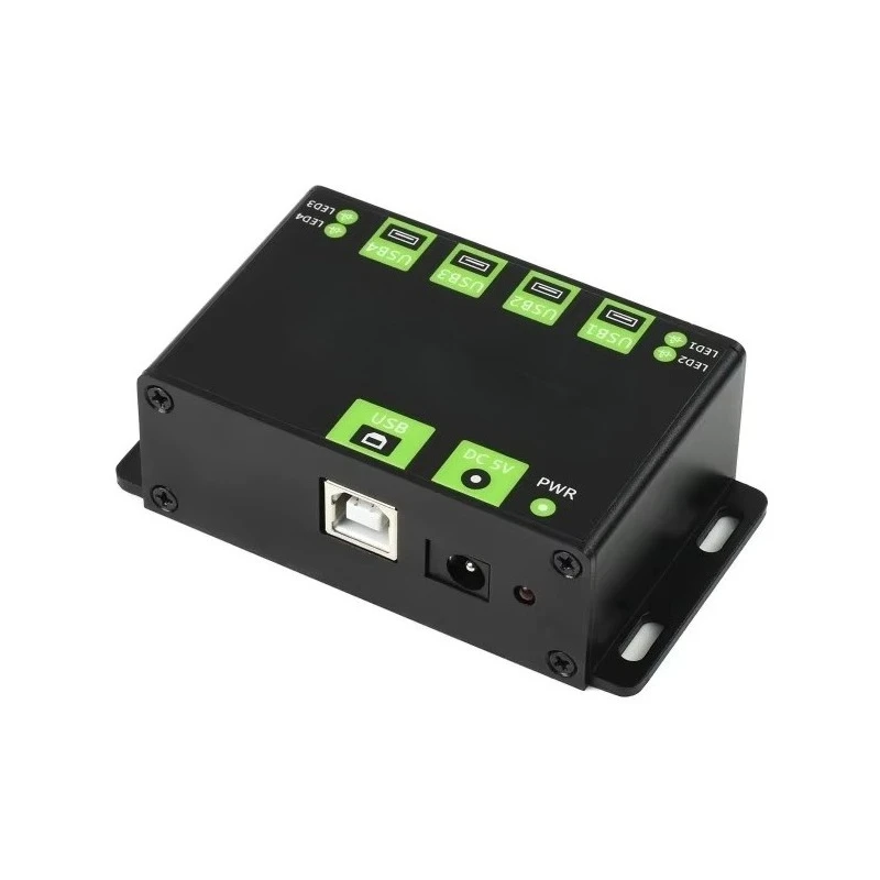 for Waveshare Industrial Grade USB HUB, Extending 4x USB 2.0 Ports, Multi and ESD Protections, Multiple OS support, plug & play