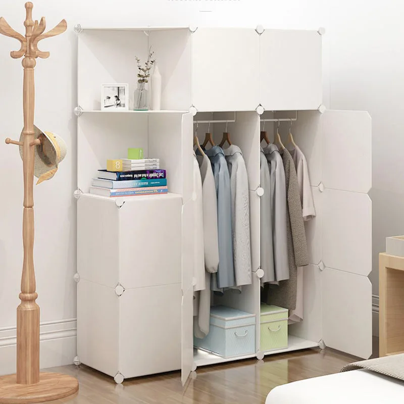 

Modular Plastic Wardrobe Kit Easy Assembly DIY Storage System Family Home Organize Bedroom Tidying Storage Cabinet Wardrobe