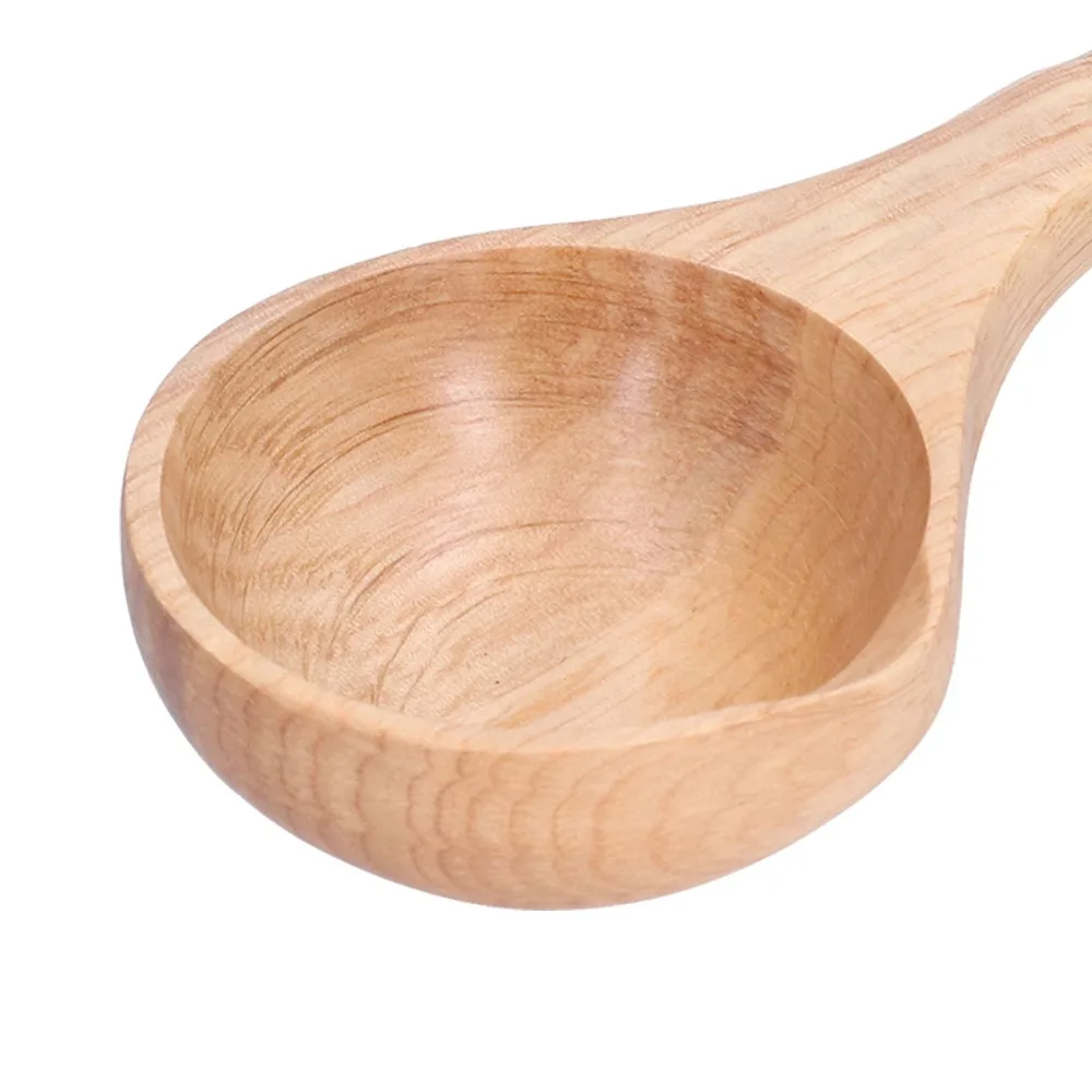 Solid Wood Spoon Bamboos Joint Segmented Smooth Polished Soup Spoon Wood Grain Texture Practical Cooking Tool Soup Stirring