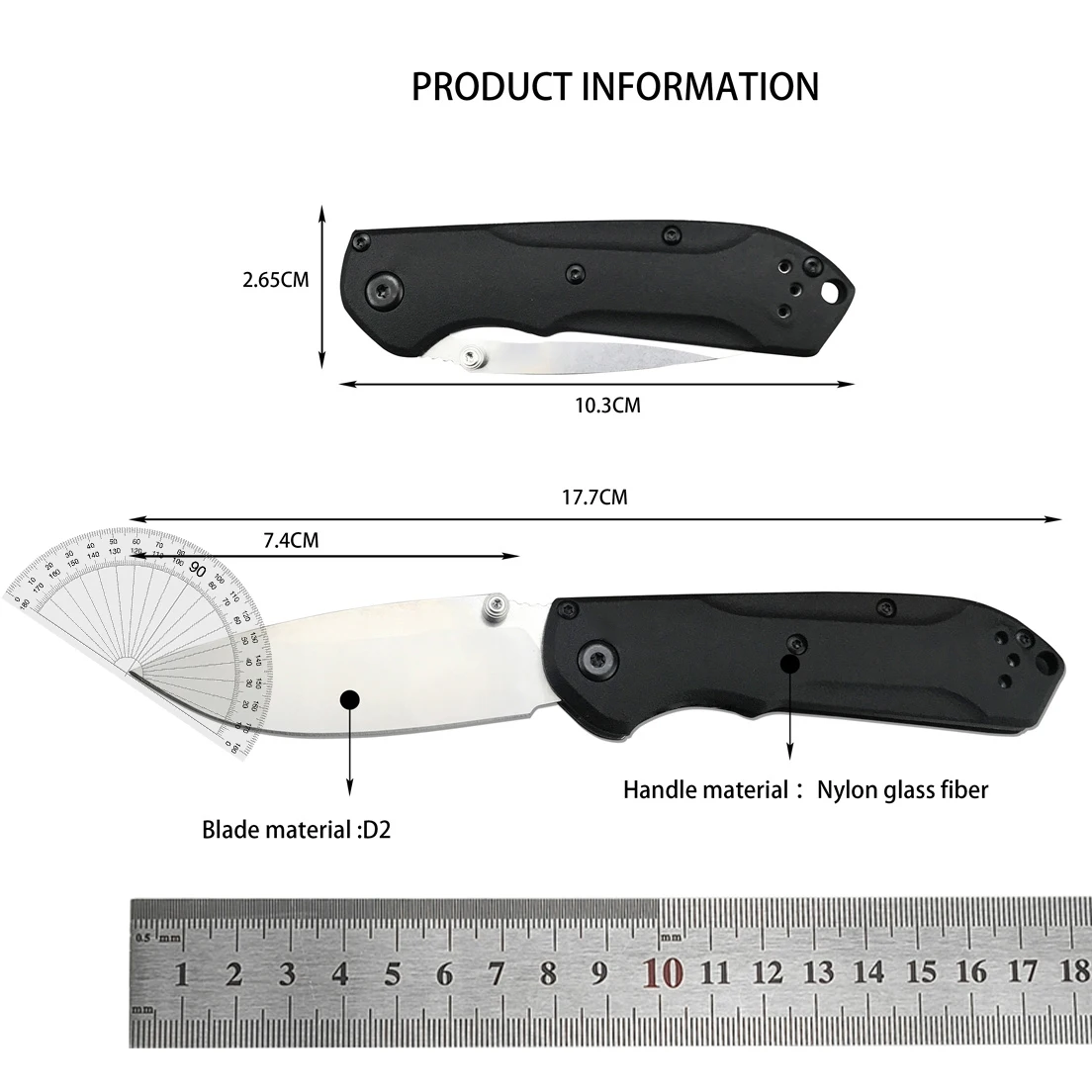 Tactical 565 EDC Pocket Knife S90V Drop-Point Blade Hunting Survival Hand Tools EDC Self Defense Folding Knives Camping Tools