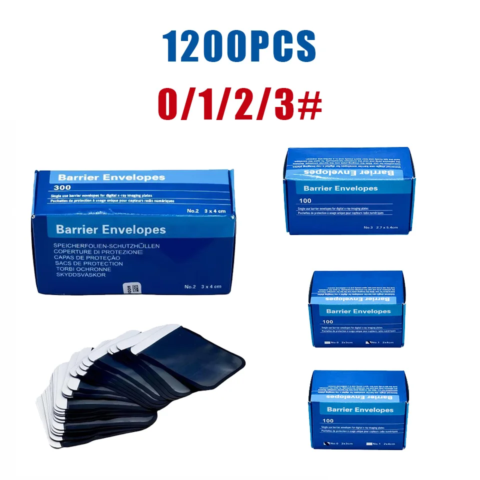 1200 Pcs Dental Digital X Ray Barrier Envelopes Scanner Phosphor Plate Protective Bags Size 0 1 2 3 Disposable Cover Supply