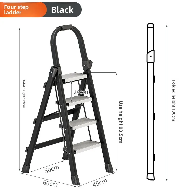 Foldable Aluminum Alloy Four Step A Frame Ladder Portable Indoor Home Use Household Step Ladder Indoor Ladder Folding Step