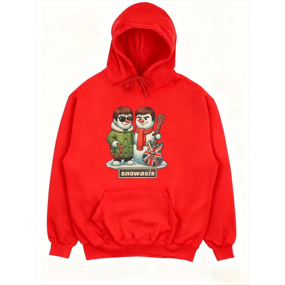 SNOWASIS sudaderas con capucha Oasis Band Navidad parodia Sudadera con capucha divertida música de los años 90 Sudadera con capucha hombres mujeres moda Casual sudadera de Navidad