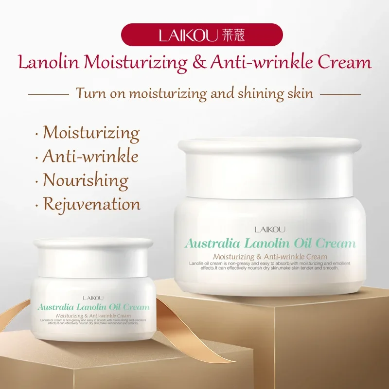 Lanolin Oil Wrinkle Removal Cream Anti Aging Lift Firming Face Cream Repair Damaged Skin Moisturizing Nursing Skin Care