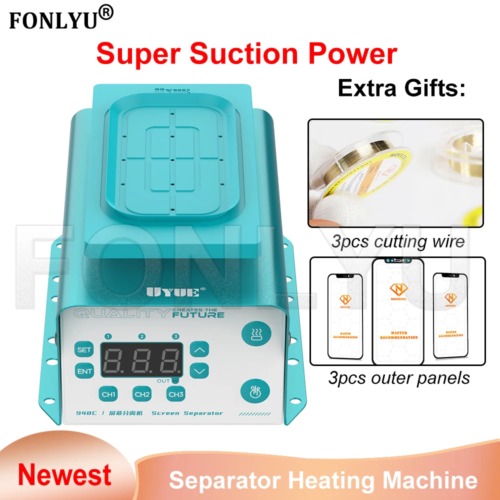

Novecel 948C Super Suction Power LCD Touch Screen Separator Heating Machine For Mobile Phone Screen Repair Below 7 inches