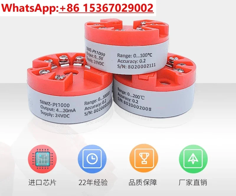 Measurement and control pt1000 platinum thermal resistance sensor temperature transmitter 4-20ma/0-5/10 v conversion module