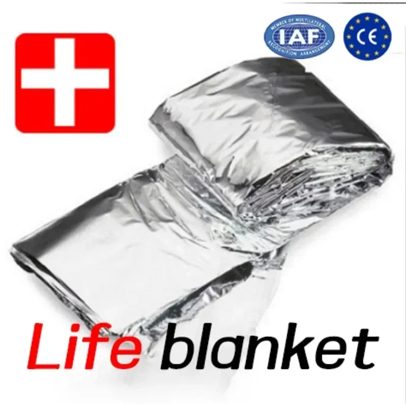 Outdoor Emergency Disaster Prevention Silver Reflective Blanket Outdoor Lifesaving Emergency First Aid Insulation Blanket