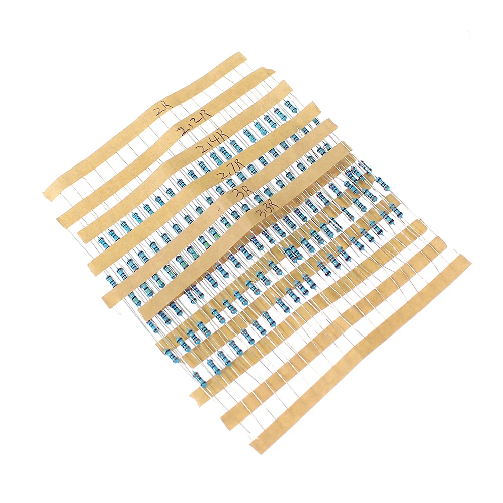 1/4W 1% metal film resistance Car Airbag repair resistor 2ohm 2.2ohm 2.4ohm 2.7ohm 3ohm 3.3ohm 6 types of Electronics kit