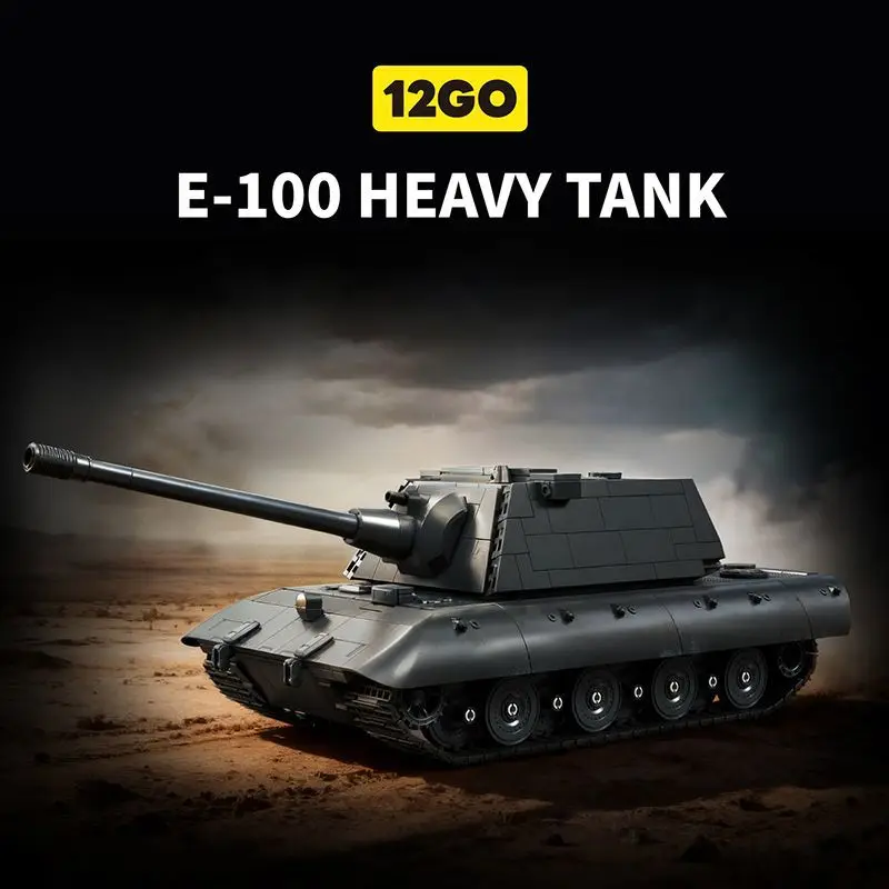 

12GO Tank 97019E-100 Heavy Tank Chinese Building Block Assembly Educational Toy Model Vehicle