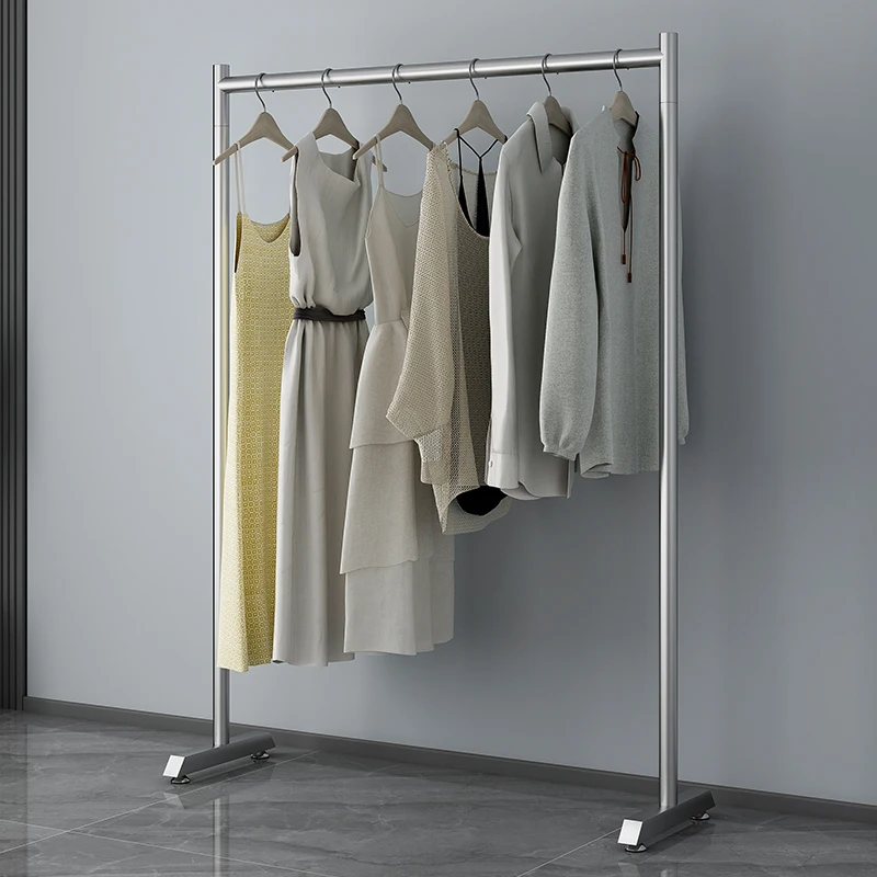 Aço inoxidável Folding Clothes Hanger, Floor to Teto Quarto, Dormitório Doméstico e Varanda, Space Saving Room