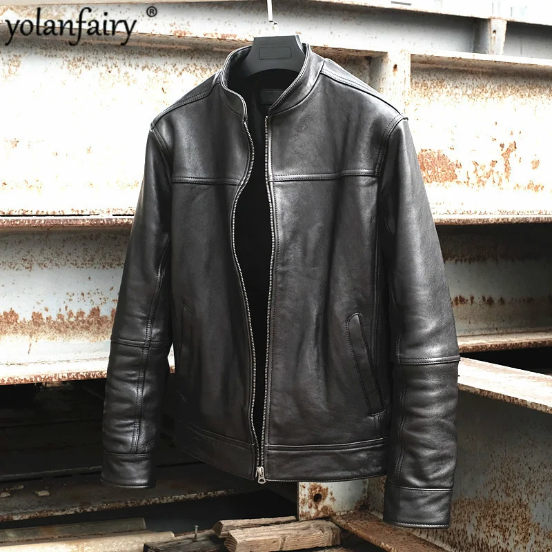 

Genuine 2023 New Leather Jacket Men Clothes 100% Real Sheepskin Coat Vintage Plus Size Leather Jackets for Men 17-02