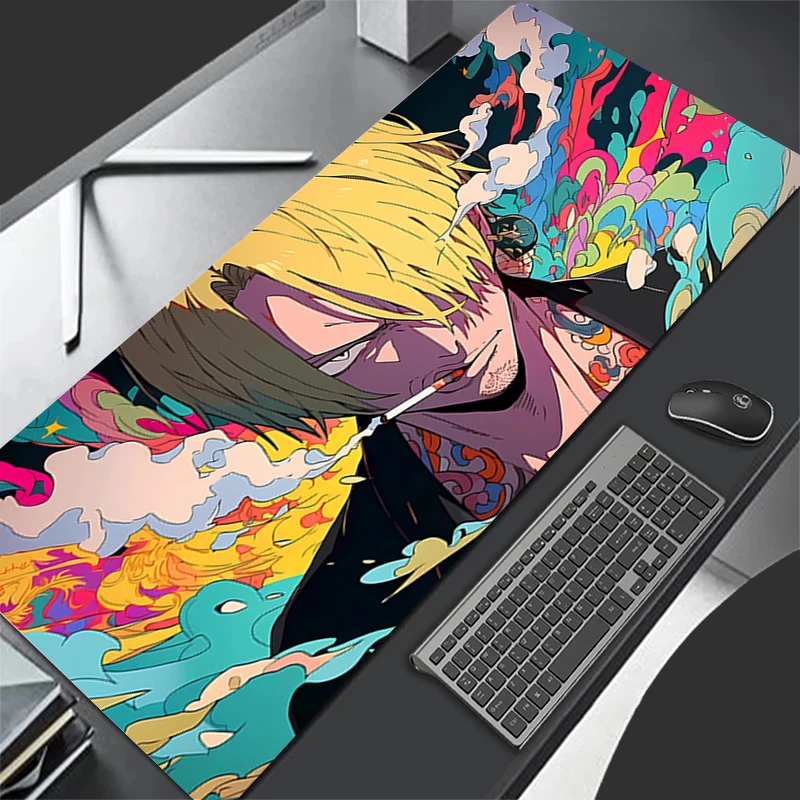 

Mouse Pad one Piece Sanji Gaming Accessories Gabinete Gamer PC Computer Desk Mat Large XXL 900x400 Keyboard Tablet Mousepad