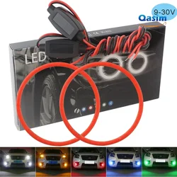 2PCS Halo Ring COB Angel Eyes Car LED Headlight Angel Eyes Fog Lamp 12V 24V Turn Signal Light Car Accessories