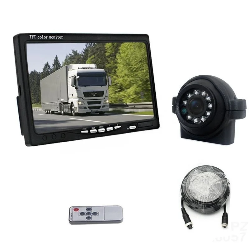 Backup Camera Monitor Truck Trailer Rear Side Reversing View Wired Waterproof Avoid Blind Spot Kit Security Camera System Truck