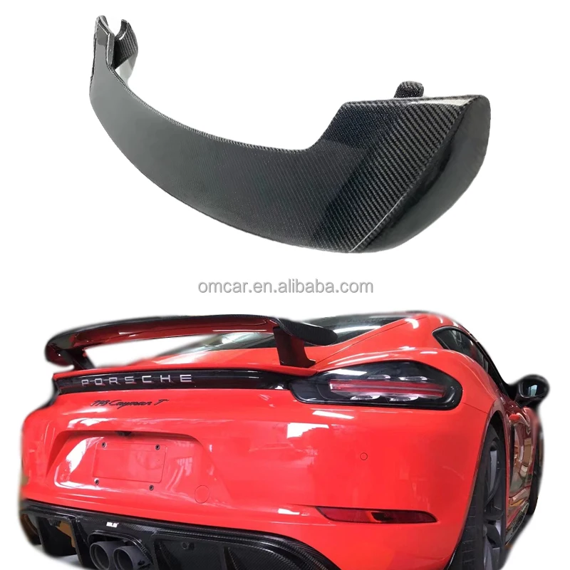 Car Accessories For Porsche Cayman No Punching Installation Carbon Fiber Rear GT Spoiler Wing For Porsche 981 718 982 Cayman