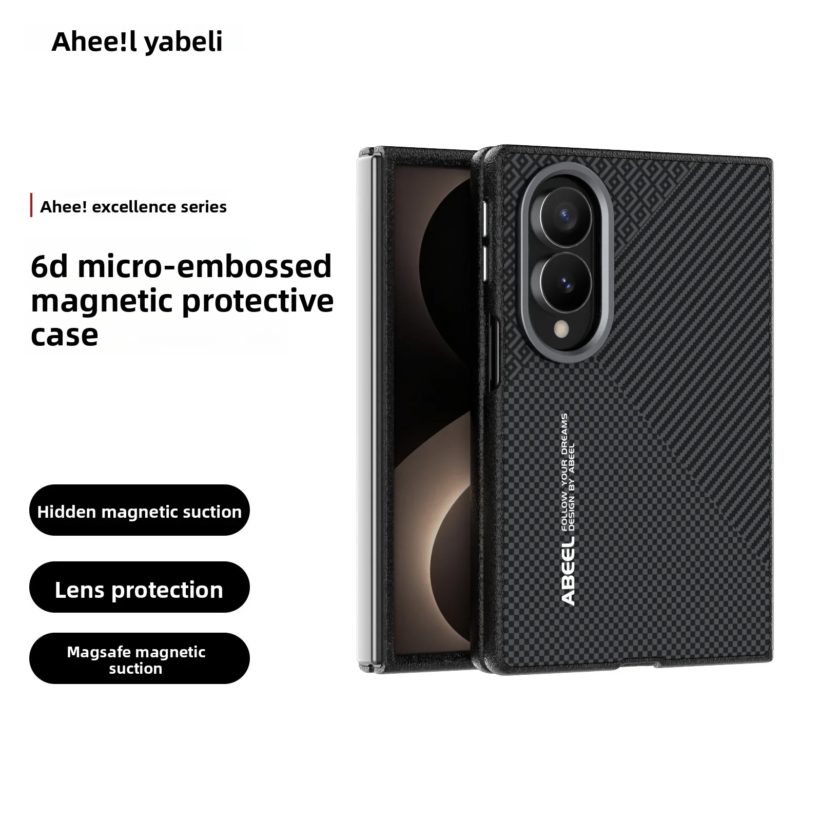 For Samsung Z Fold 8 Case Hard PU carbon fiber MagSafe Magnetic Protective Back Cover Case For Samsung Z Fold 8 Phone Shell
