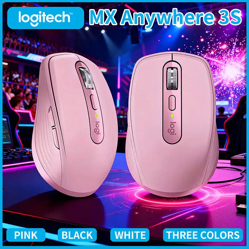 Logitech MX Anywhere 3S Productivity Mouse - 8000 DPI, MagSpeed Wheel, USB-C Fast Charge, Office Use, Compact Build