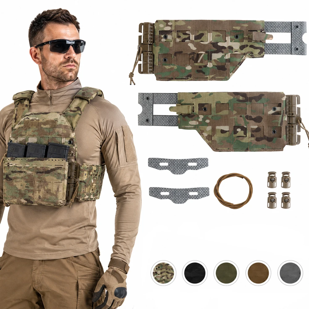 

Tactical Molle Quick Release Side Panel 5Position Adjustable Elastic Cummerbund for LV119 120 Tactical Vest Hunting Airsoft Gear