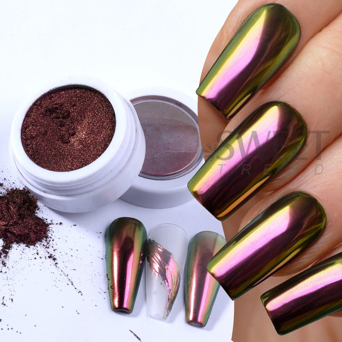 0.3g カメレオンネイルアート顔料 レインボーミラー 高品質クロームラビングダスト 高級万能カラー 光学マニキュアグリッター