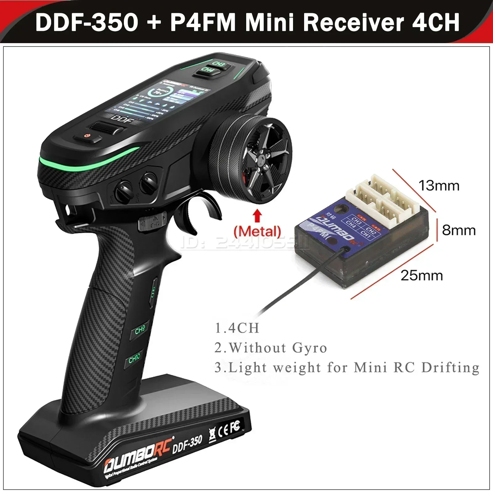 DUMBORC DDF-350 10CH 2,4G Digital Sender Fernbedienung HD Bildschirm 4/6/10 Kanal Gyro Empfänger für RC Auto Tank Boot Roboter