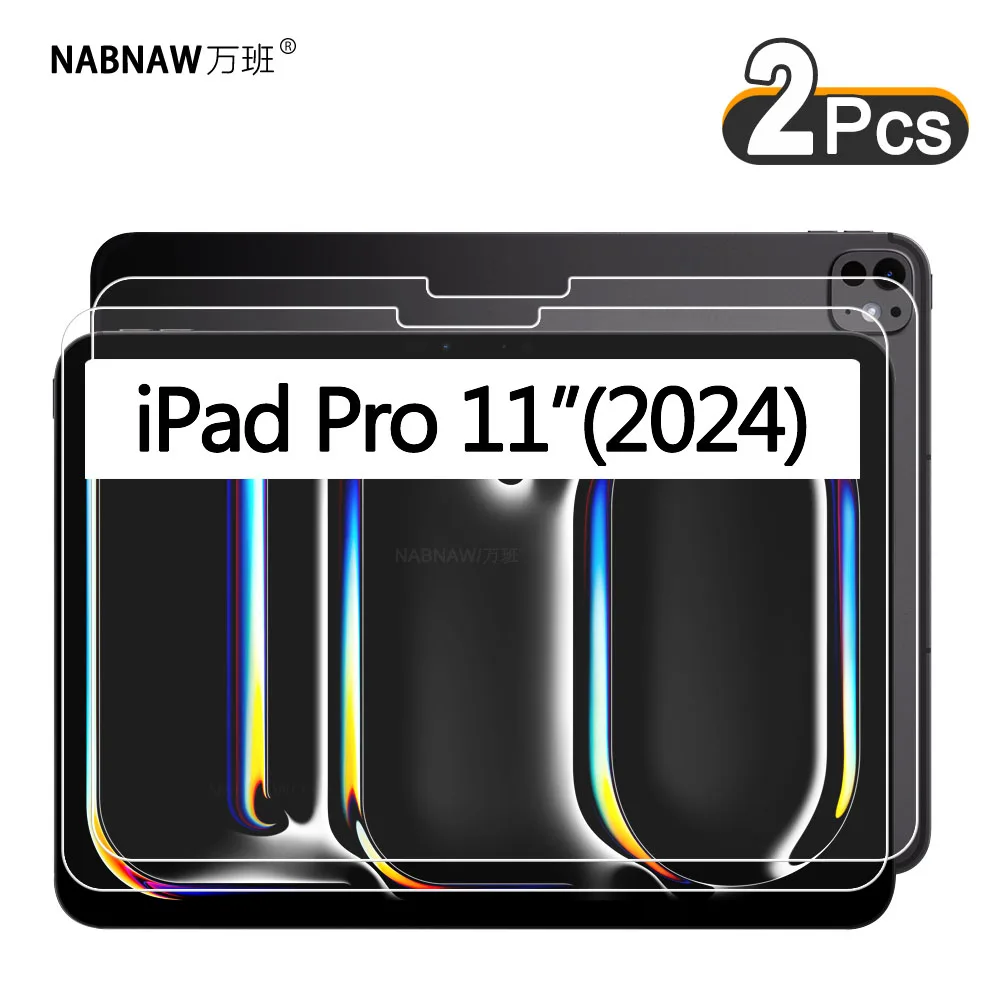 Protector de pantalla HD a prueba de arañazos, vidrio templado para iPad Pro 11 2024, iPad Pro 11 de 11 pulgadas, 6 a generación, 2 piezas