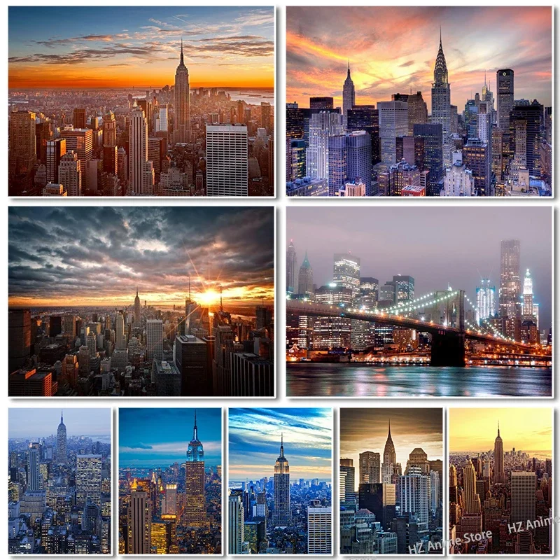 Empire State Building New York City Canvas Wall Art  Poster Paintings Prints  Pictures for Home Decor